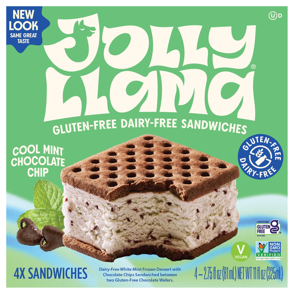 Jolly Llama Gluten & Dairy Free Mini Choc Chip Dessert Sandwiches - 4 ct