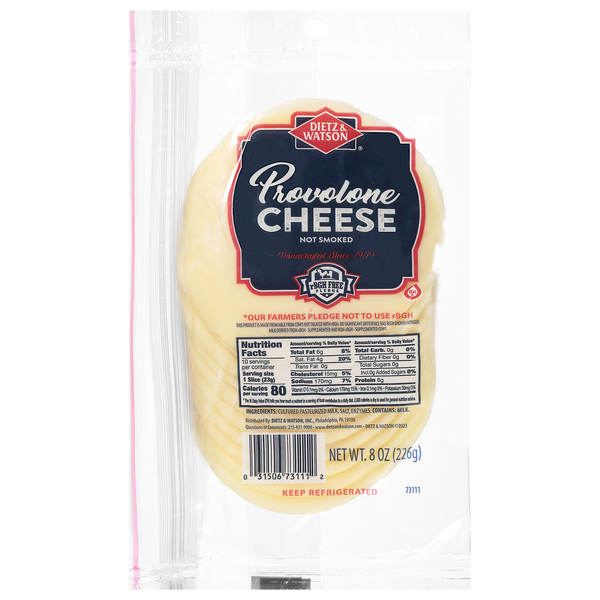Save on Dietz & Watson Not Smoked Provolone Cheese (Pre-Sliced