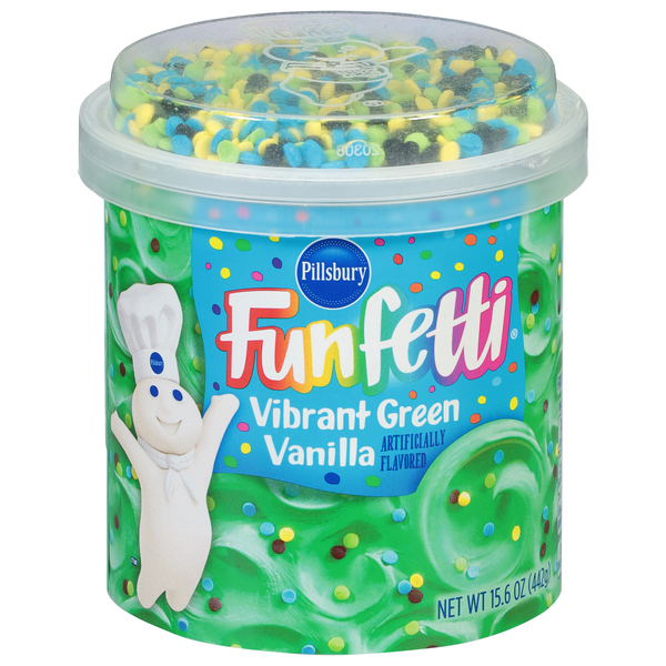 Pillsbury Funfetti Vibrant Green Vanilla Frosting