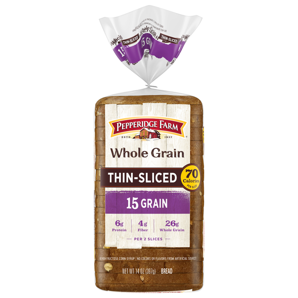 Pepperidge Farm Whole Grain Thin Sliced 15 Grain Bread