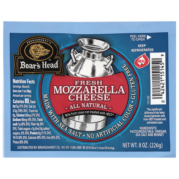 Boar's Head Natural Fresh Mozzarella Cheese Ball