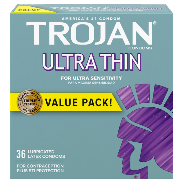 Trojan Ultra Thin Lubricated Latex Condoms Value Pack