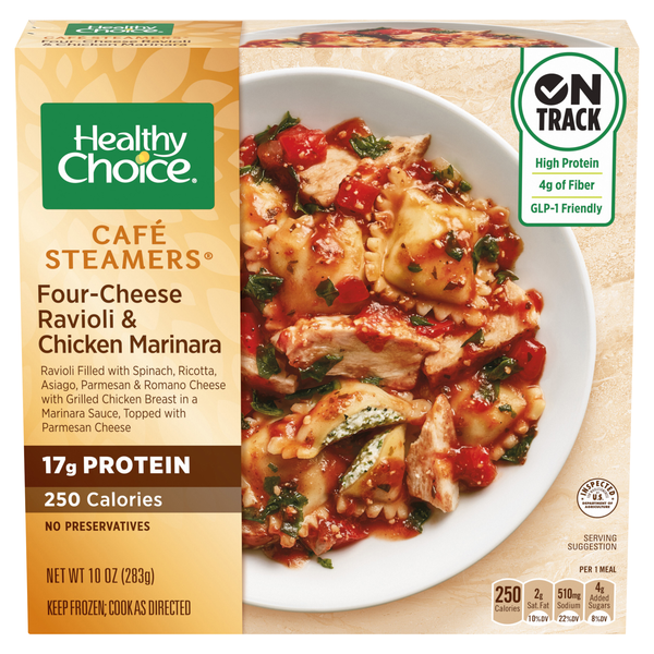 Healthy Choice Cafe Steamers 4 Cheese Ravioli/Chicken Marinara Frozen Meal