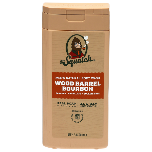 Dr. Squatch Men's Natural Wood Barrel Bourbon Body Wash