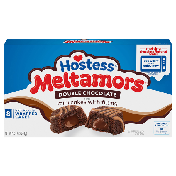Hostess Meltamors Double Chocolate Mini Snack Cakes - 8 ct