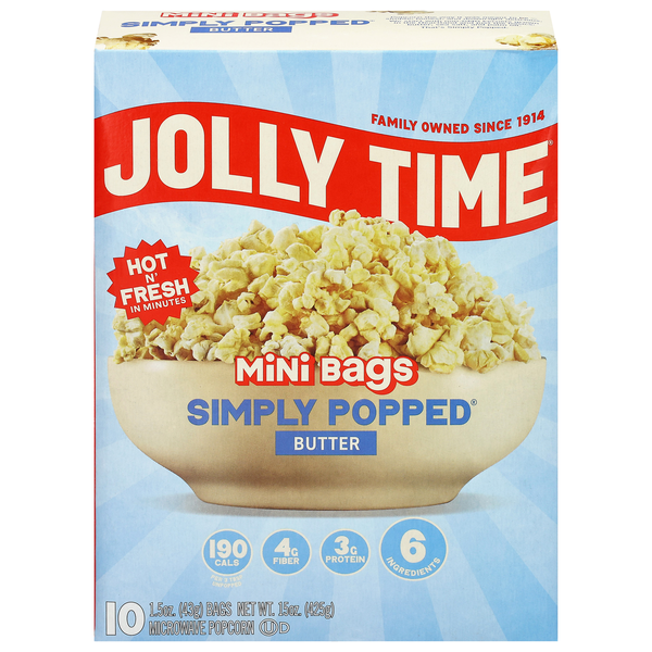 Jolly Time Simply Popped Minis Microwave Popcorn Butter - 10 ct