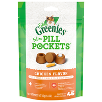 Feline GREENIES Pill Pockets Chicken Flavor Cat Treats - apx 45 ct