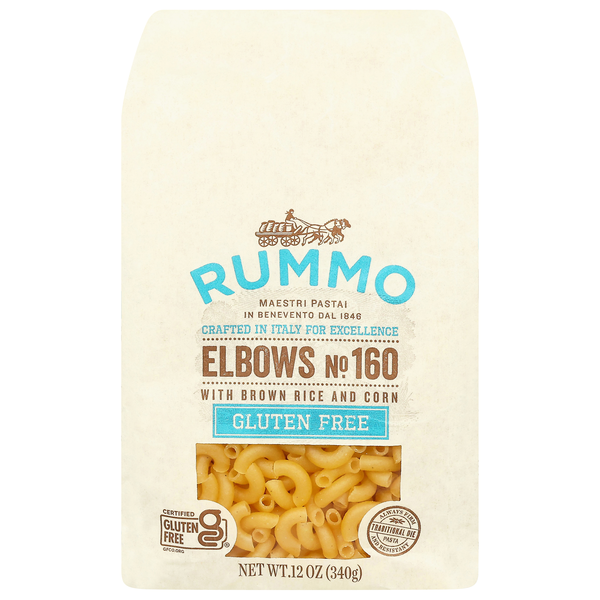 Rummo Imported Gluten Free Elbows Pasta with Brown Rice & Corn