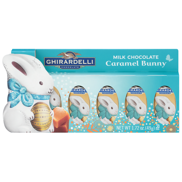Save on Ghirardelli Milk Chocolate Caramel Bunny Easter Candy 5 ct