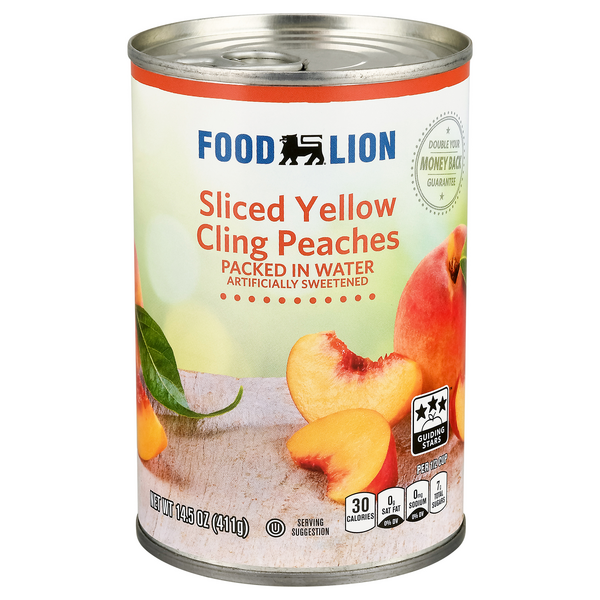 Food Lion Sliced Yellow Cling Peaches in Water