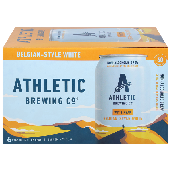 Athletic Brewing Co. Wit's Peak Belgian-Style White Non-Alcoholic Beer - 6 pk