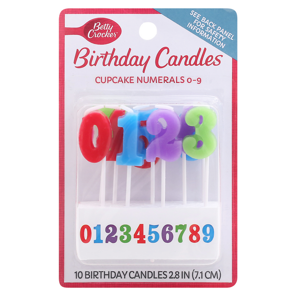 Betty Crocker Cupcake Numbers 0-9 Birthday Candles