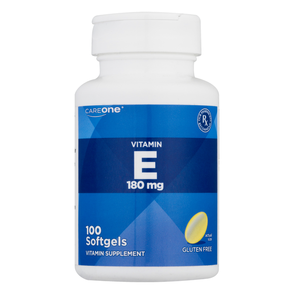 CareOne Gluten Free 180mg Vitamin E Softgels