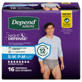 Depend Men's Fresh Protection Night Defense Incontinence Underwear S/M