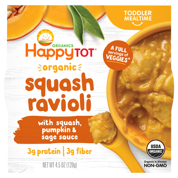 Happy Tot Organics Squash Ravioli with Squash Pumpkin & Sage Sauce