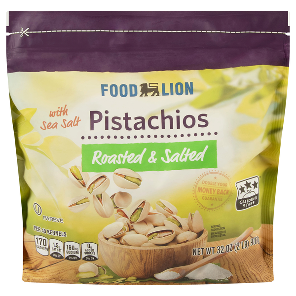 Food Lion Roasted & Salted Pistachios with Sea Salt