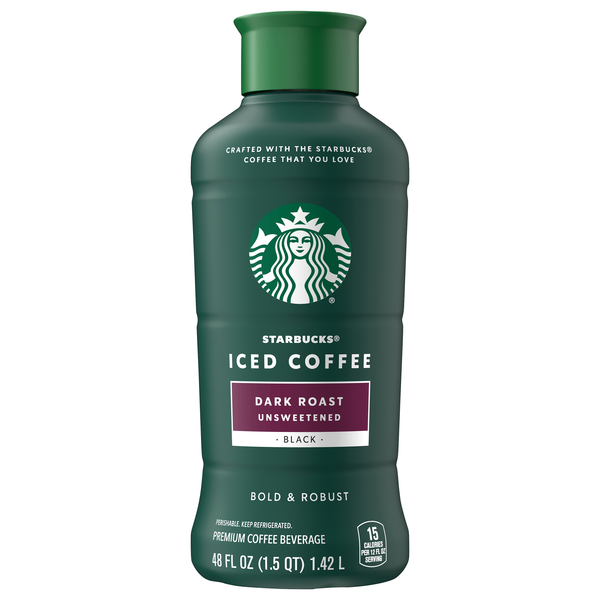 Starbucks Unsweetened Black Dark Roast Iced Coffee Beverage