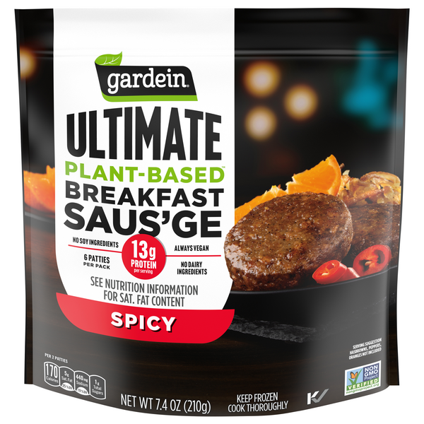 Gardein Ultimate Plant-Based Spicy Breakfast Saus'ge Patties - 6 ct Frozen
