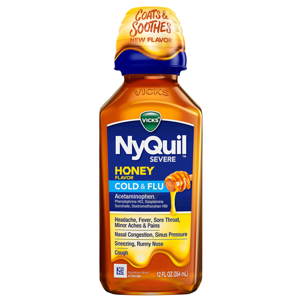 Vicks NyQuil Honey Flavor Severe Cold & Flu Relief Liquid