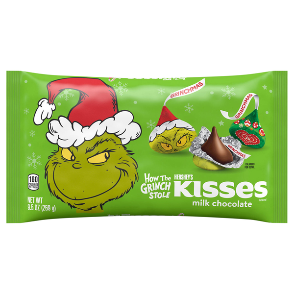 Hershey's KISSES Grinch Milk Chocolate Christmas Candy