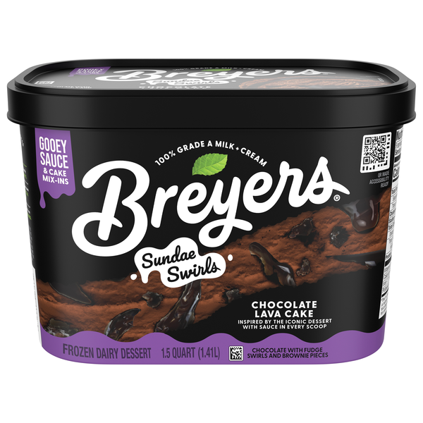 Breyers Sundae Swirls Chocolate Lava Cake Frozen Dairy Dessert