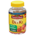 Nature Made Peach Flavor Vitamin D3 + K2 Gummies