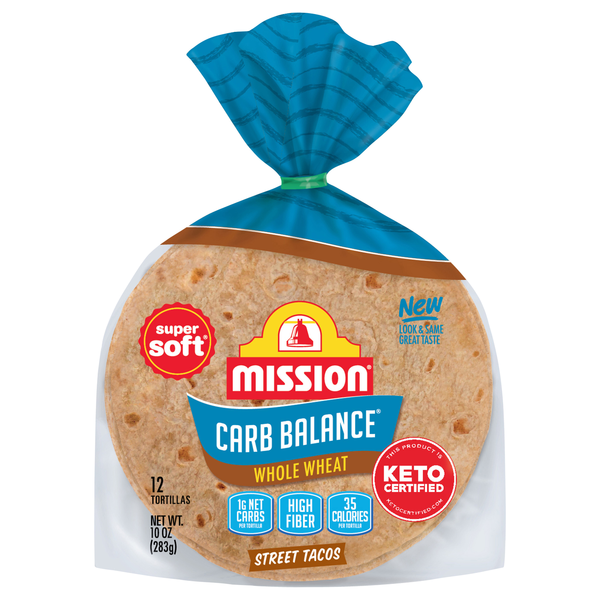 Mission Carb Balance Street Taco Whole Wheat Tortillas 4.5 Inch - 12 ct
