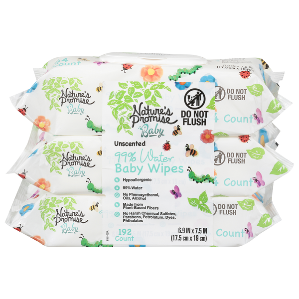 Nature's Promise Unscented 99% Water Baby Wipes - 3 pk