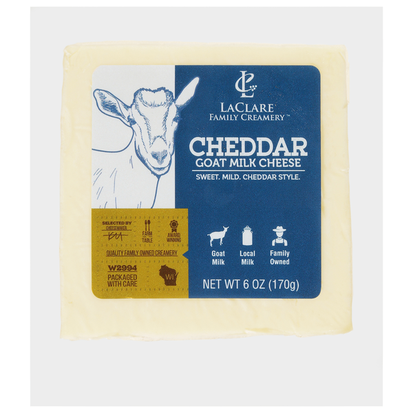 LaClare Family Creamery Cheddar Goat Milk Cheese Wedge