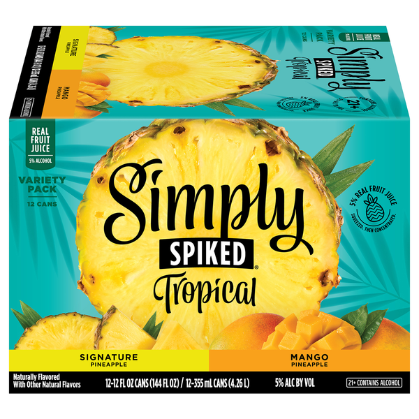 Simply Spiked Tropical Hard Lemonade Variety Pack - 12 pk
