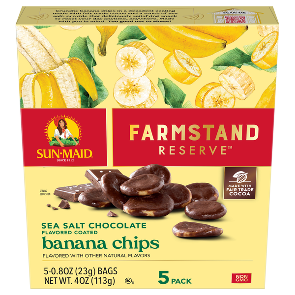 Sun-Maid Farmstand Reserve Sea Salt Chocolate Coated Banana Chips - 5 ct