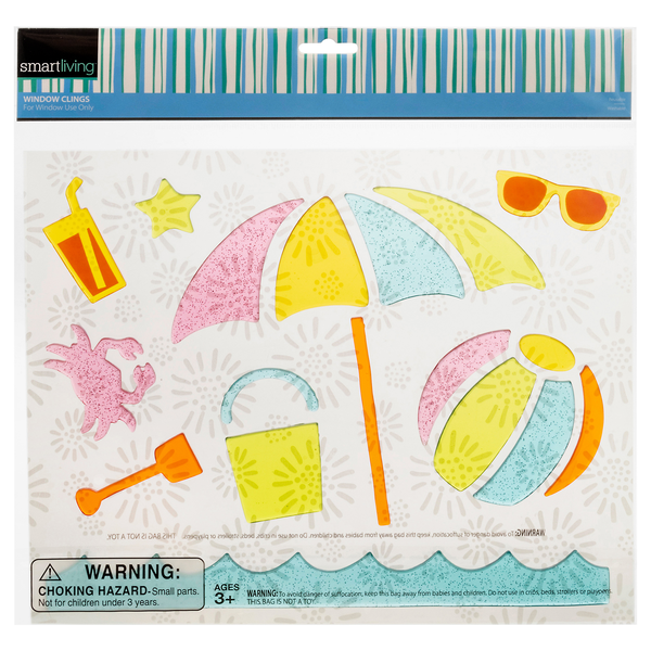 Smart Living Summer Window Clings Beach Ages 3+