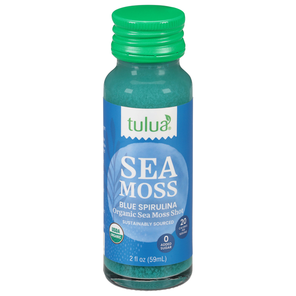 Tulua Organic No Added Sugar Blue Spirulina Sea Moss Shot Refrigerated