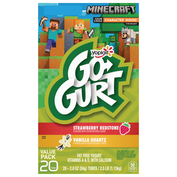 Yoplait Go-GURT Disney Frozen Strawberry & Vanilla Yogurt Tubes - 20 ct