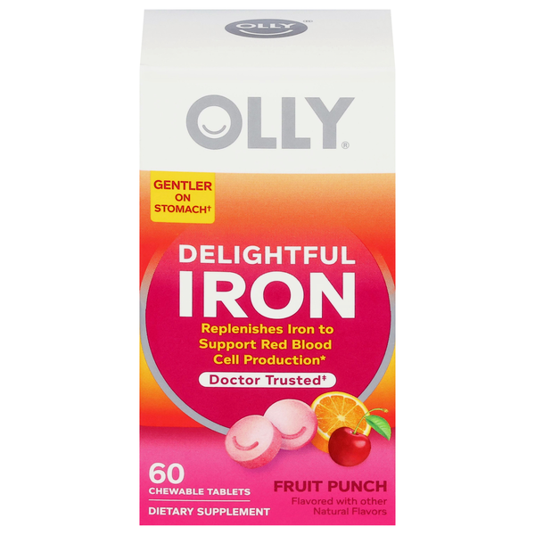 OLLY Fruit Punch Delightful Iron Chewable Tablets
