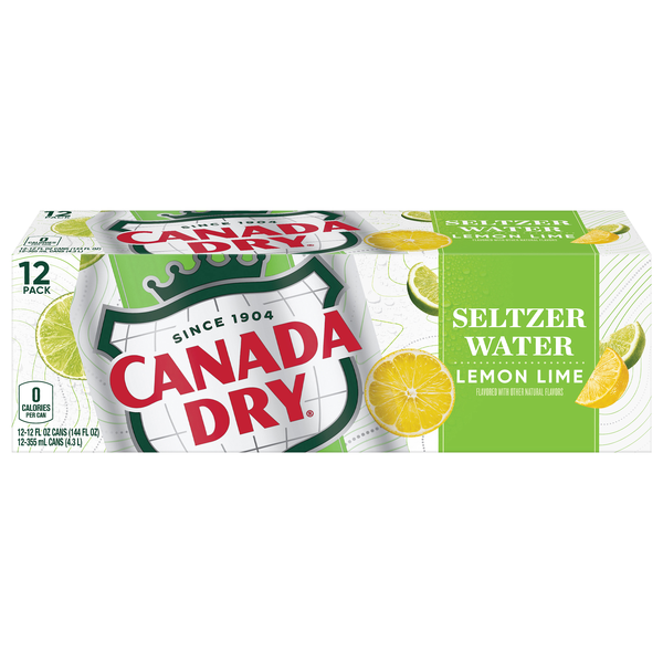 Canada Dry Lemon Lime Sparkling Seltzer Water - 12 pk