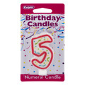 Culpitt Red Numeral Birthday Candle #5