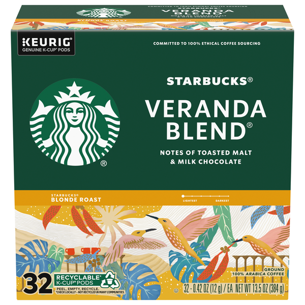 Starbucks Veranda Blend Blonde Roast Coffee K-Cup Pods