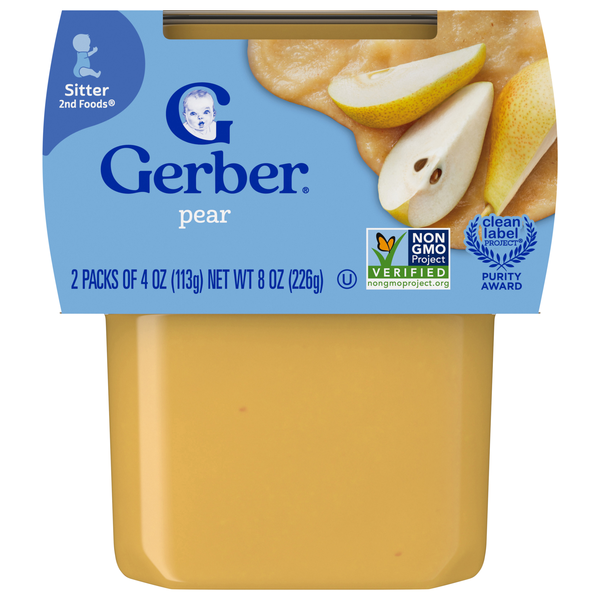 Gerber Natural 2nd Baby Food Pear - 2 ct