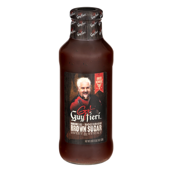 Save on Guy Fieri Barbeque Sauce Bourbon Brown Sugar Sweet & Sticky