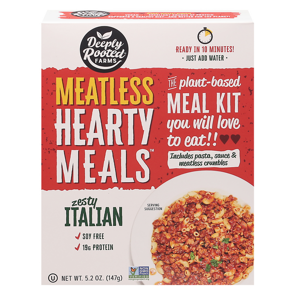 Save on Deeply Rooted Farms Meatless Hearty Meals Meal Kit Zesty