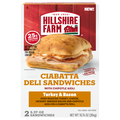 Hillshire Farm Turkey & Bacon Ciabatta Deli Sandwiches - 2 ct Frozen
