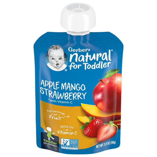 Gerber Natural Toddler Apple Mango & Strawberry with Vitamin C