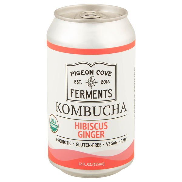 Pigeon Cove Ferments Organic Hibiscus Ginger Kombucha