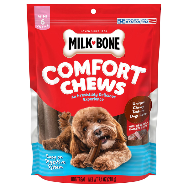 Milk-Bone Comfort Chews Rasied Beef Mini Dog Treats - 6 ct