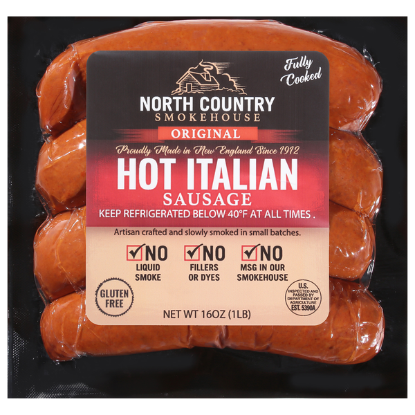 North Country Smokehouse Hot Italian Sausage - 4 ct