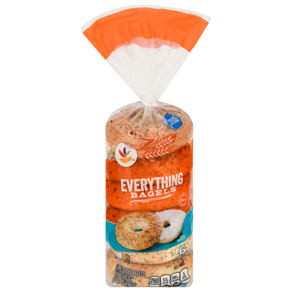 Our Brand Everything Pre-Sliced Bagels - 6 ct