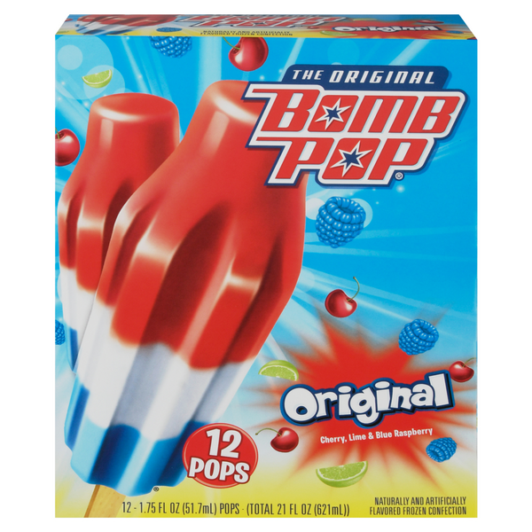 Save on Bomb Pop Original Cherry Lime & Blue Raspberry 12 ct Order