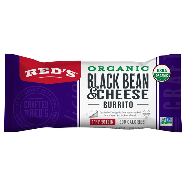 Red's Organic Black Bean & Cheese Burrito Frozen