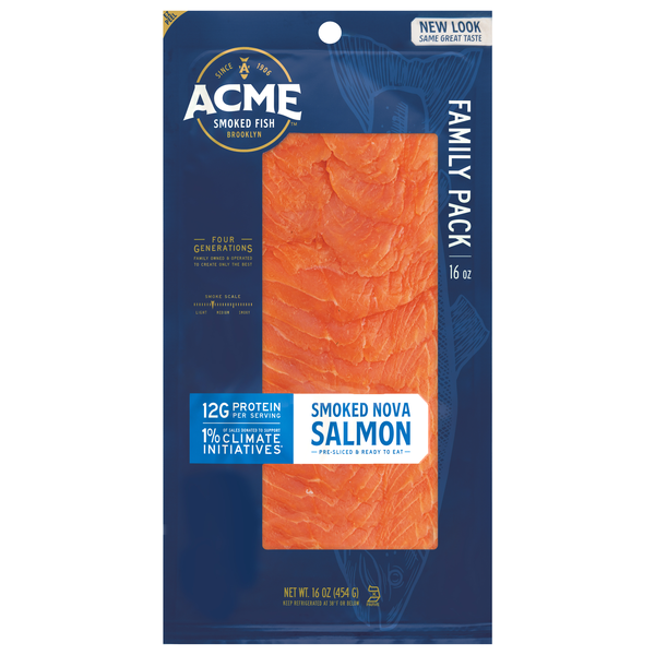 Acme Brooklyn Style Smoked Nova Salmon Pre-Sliced Frozen